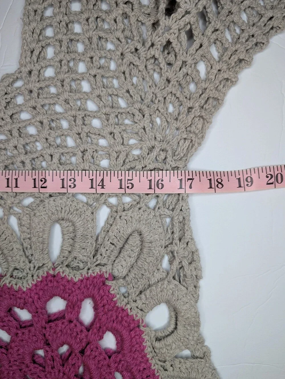 Boho Crochet Open Knit Sweater Asymmetrical Cover-up S/M